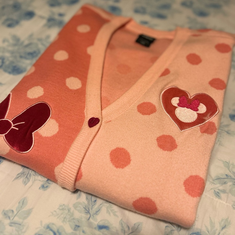 Disney Minnie Mouse Polka Dot Women's Cardigan - Valentine’s Day
